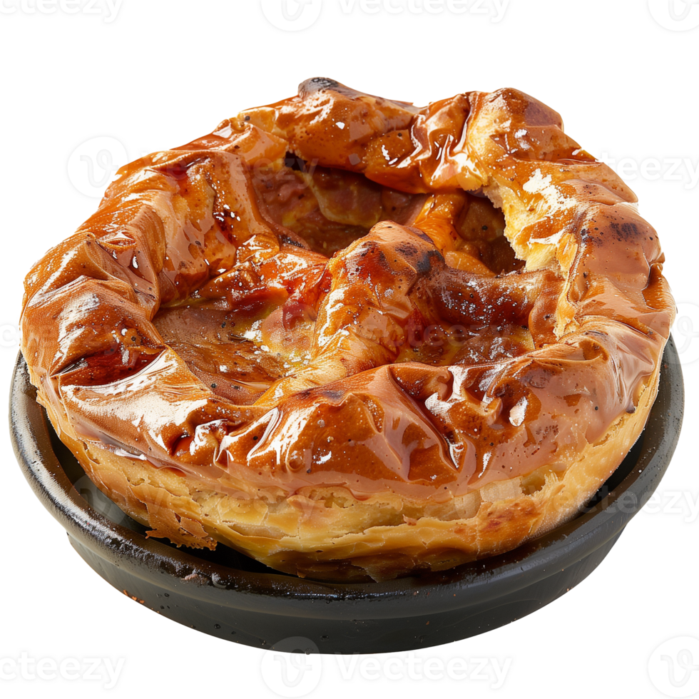 Apple pie isolated on transparent background. Clipping path included png