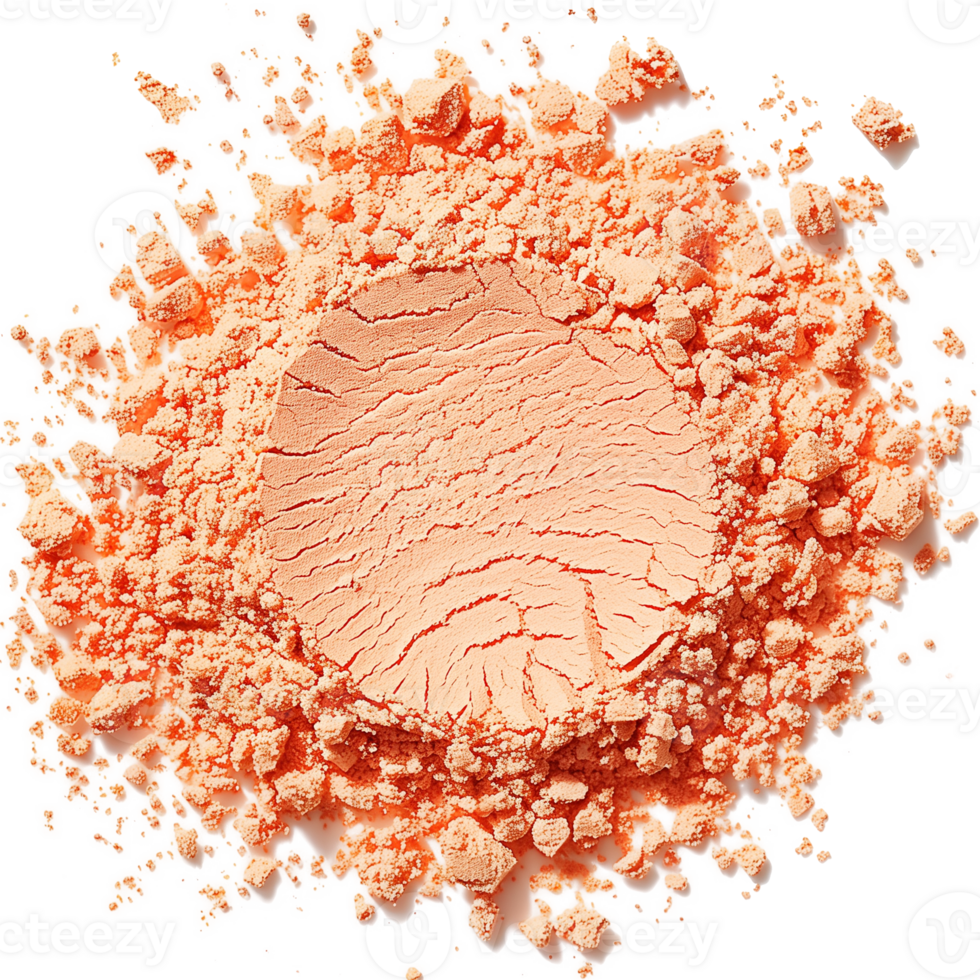 Crushed eyeshadow isolated on transparent background. Top view png