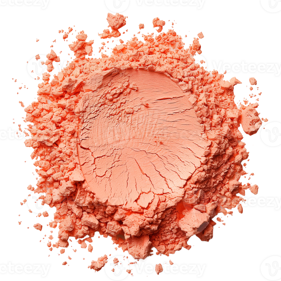 Crushed eyeshadow palette isolated on transparent background. top view png