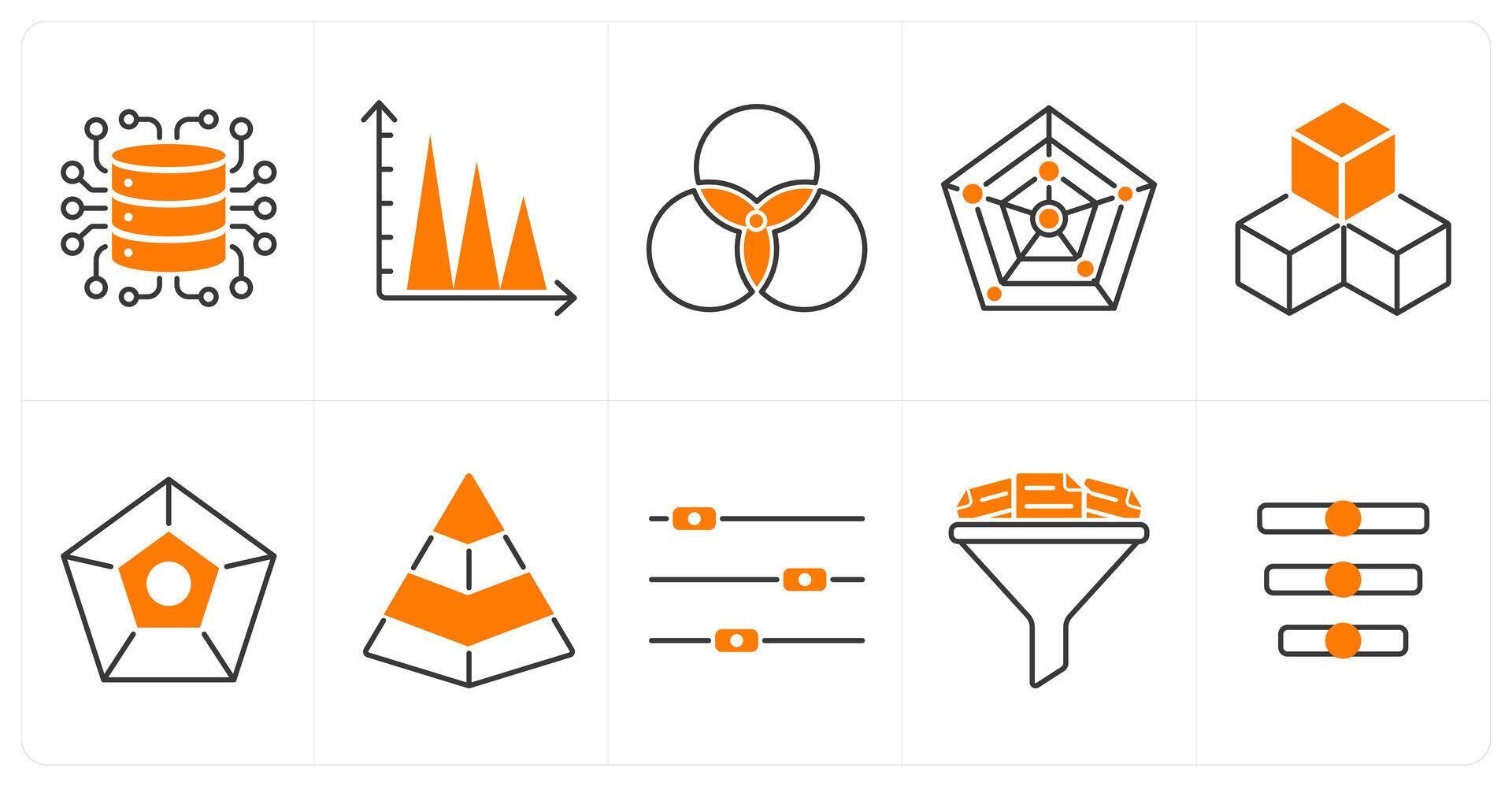 A set of 10 diagram icons as data generator, graph, diagram 51316679 ...