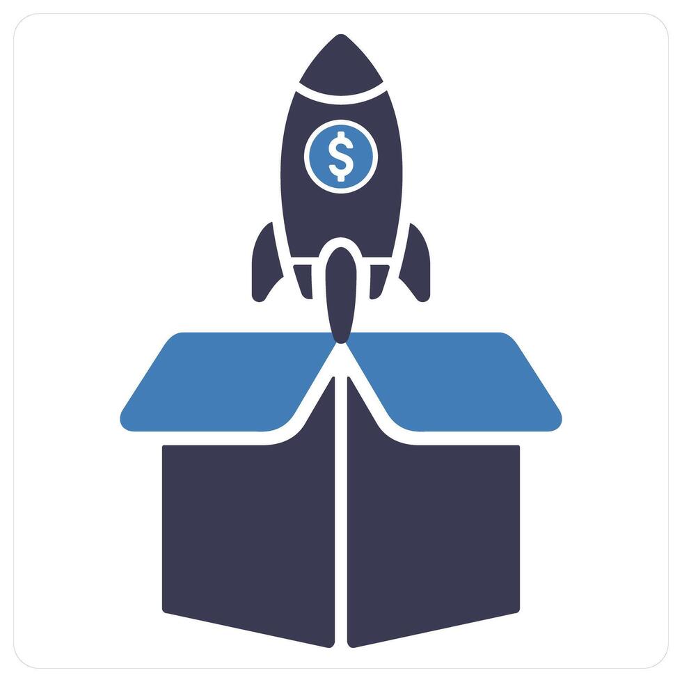 Launch and start up icon concept vector