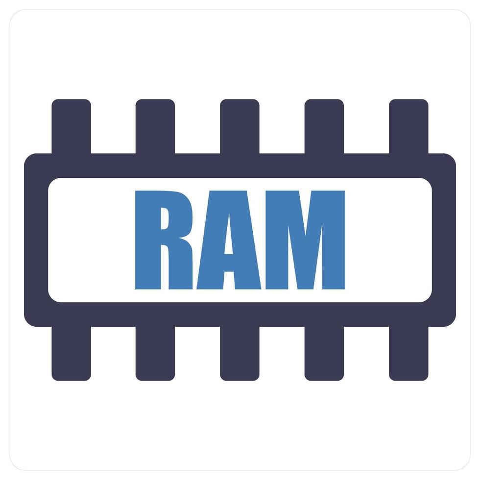 RAM and chip icon concept vector