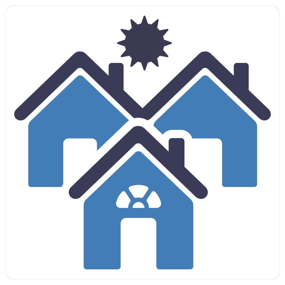 Village and farmhouse icon concept vector