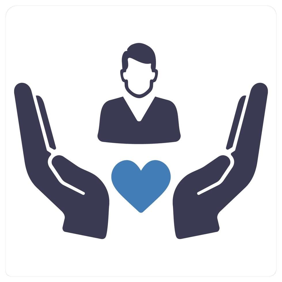 Caring and care icon concept vector