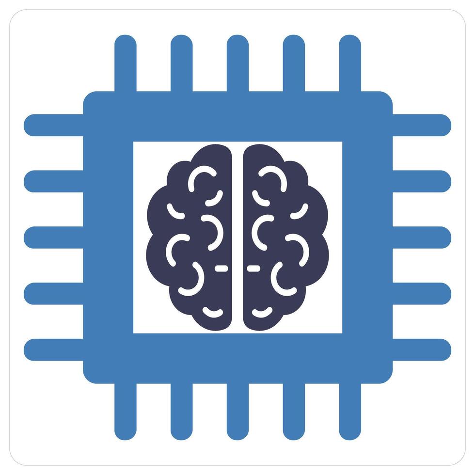 Artificial intelligence and robotic icon concept vector