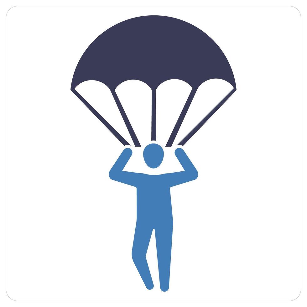 Paragliding and parachute icon concept vector