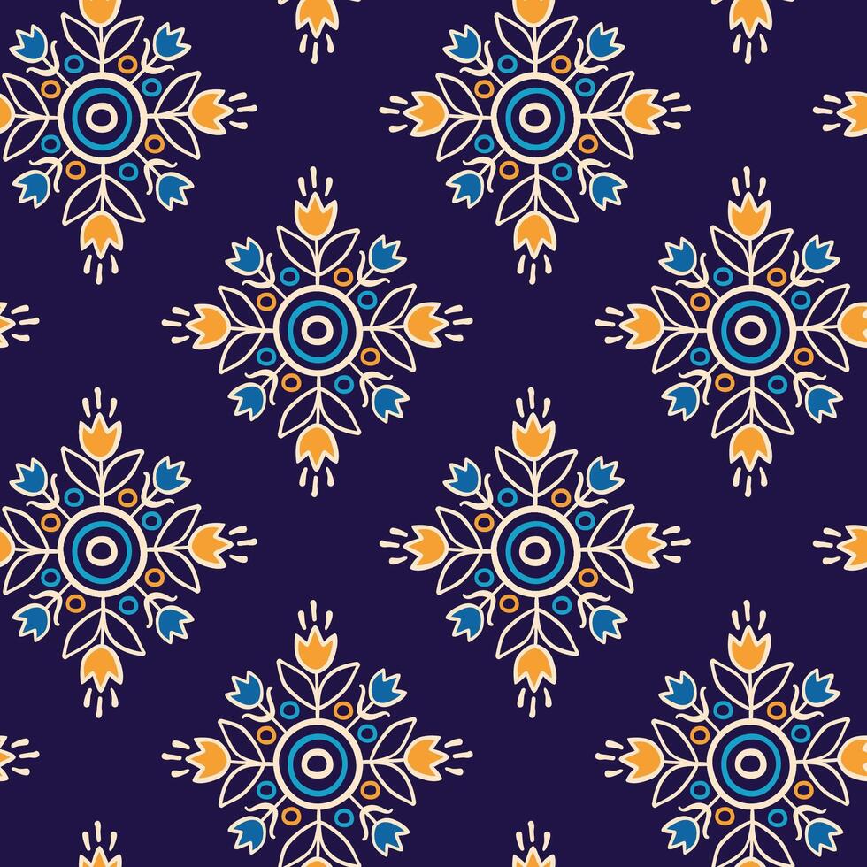 Hand drawn ethnic boho style seamless pattern vector