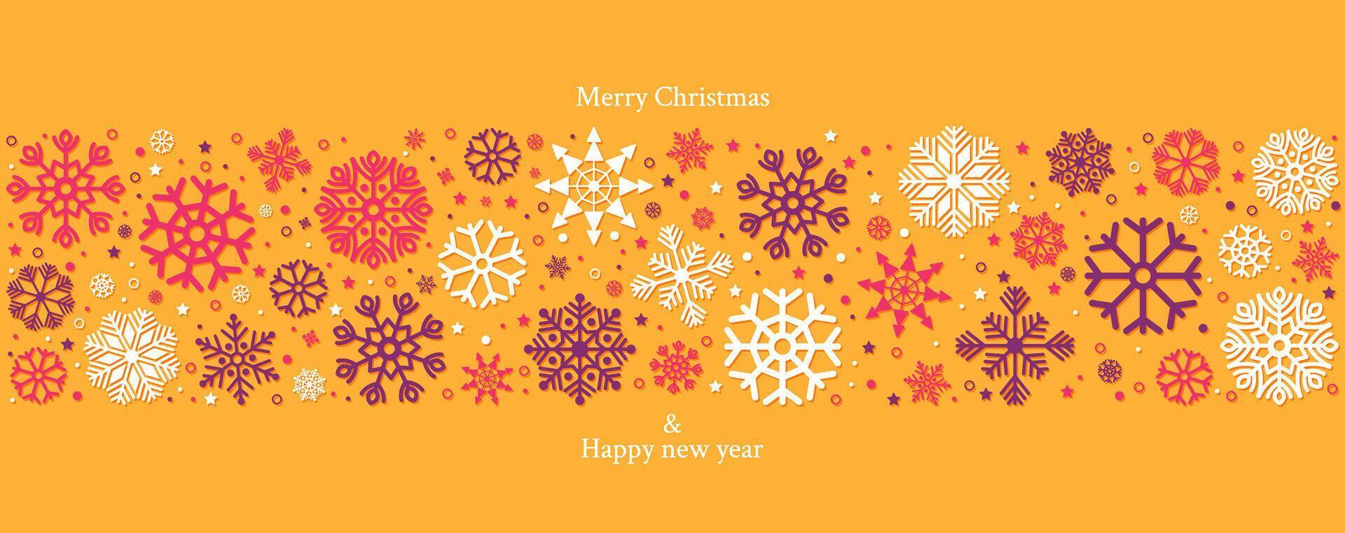 Adorn your Merry Christmas and holiday cards with elegant snowflakes and captivating background designs. This contemporary template offers a versatile artistic flair. vector