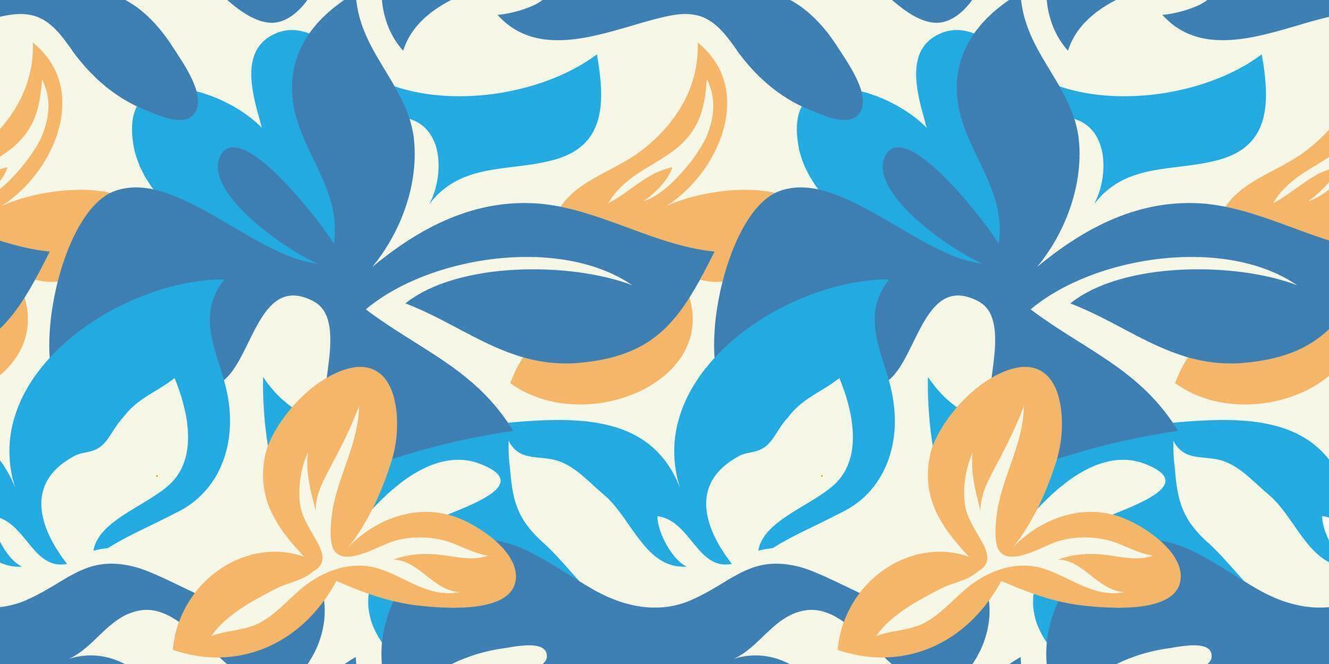 Seamless floral abstract wave pattern. vector