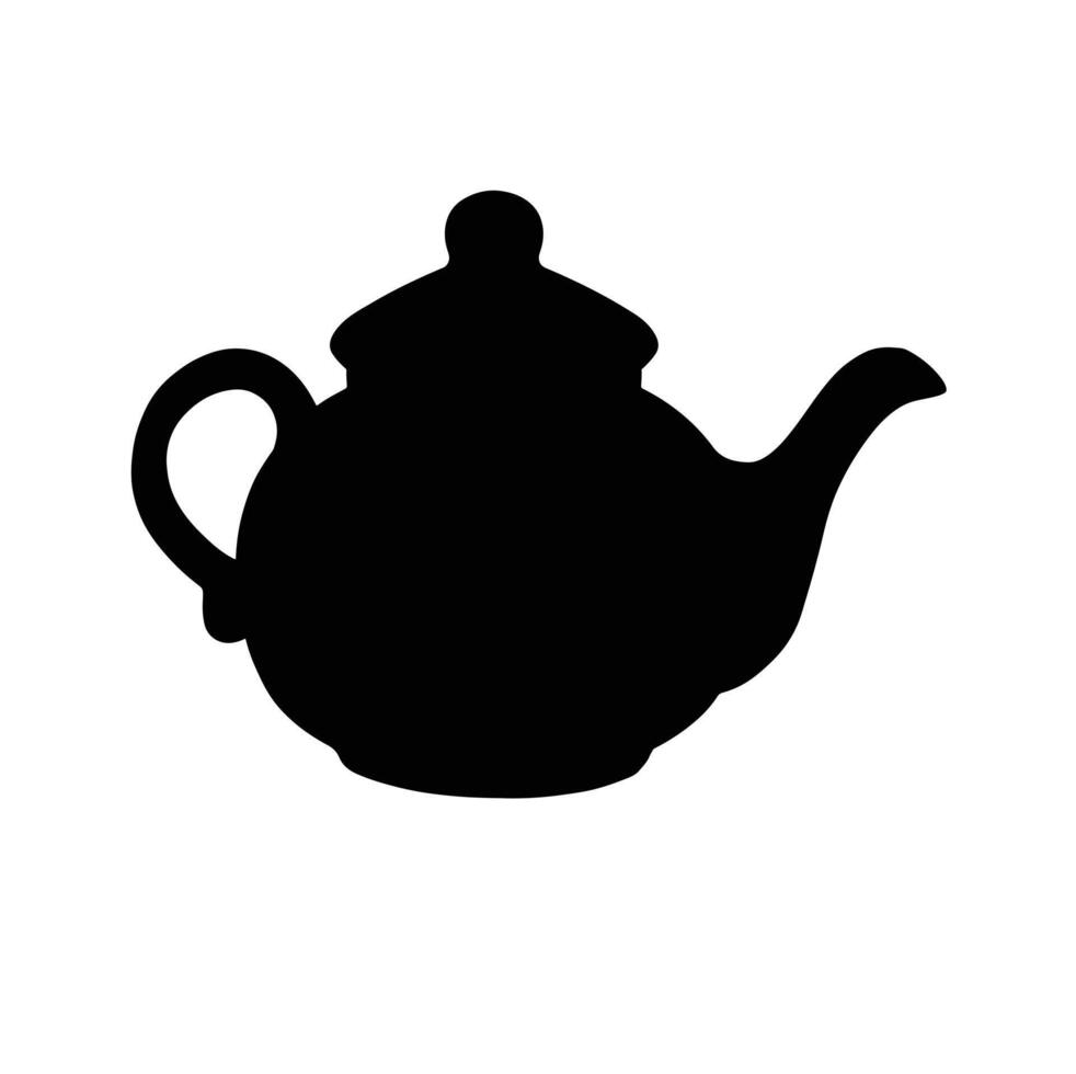 illustration of black silhouette of a teapot vector
