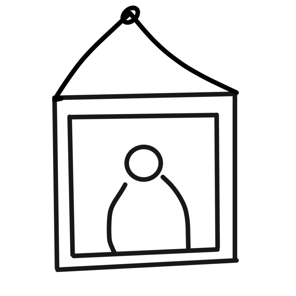 Simple Outline of a Framed Portrait png