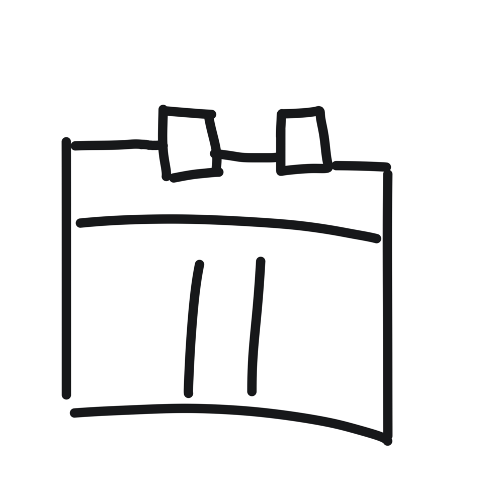 A black and white drawing of a box png