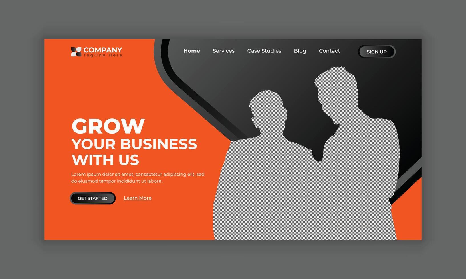 Agency website home page banner interface design vector