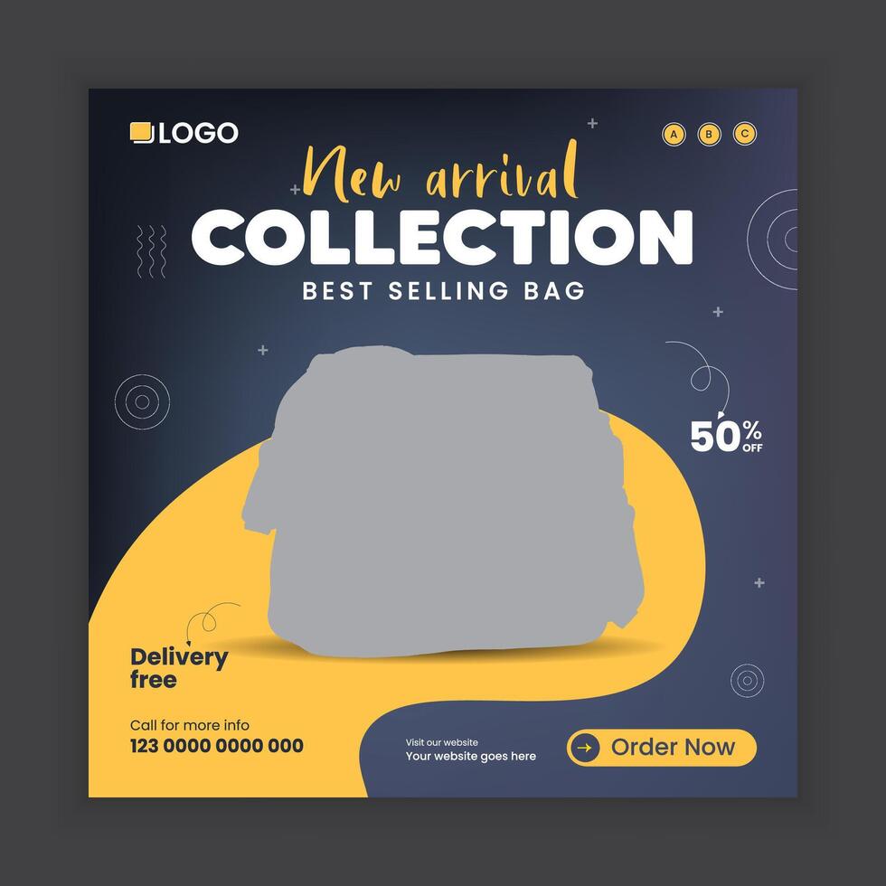 Vanity bag square banner design for women's bag sale social media post design or New arrival collection banner vector