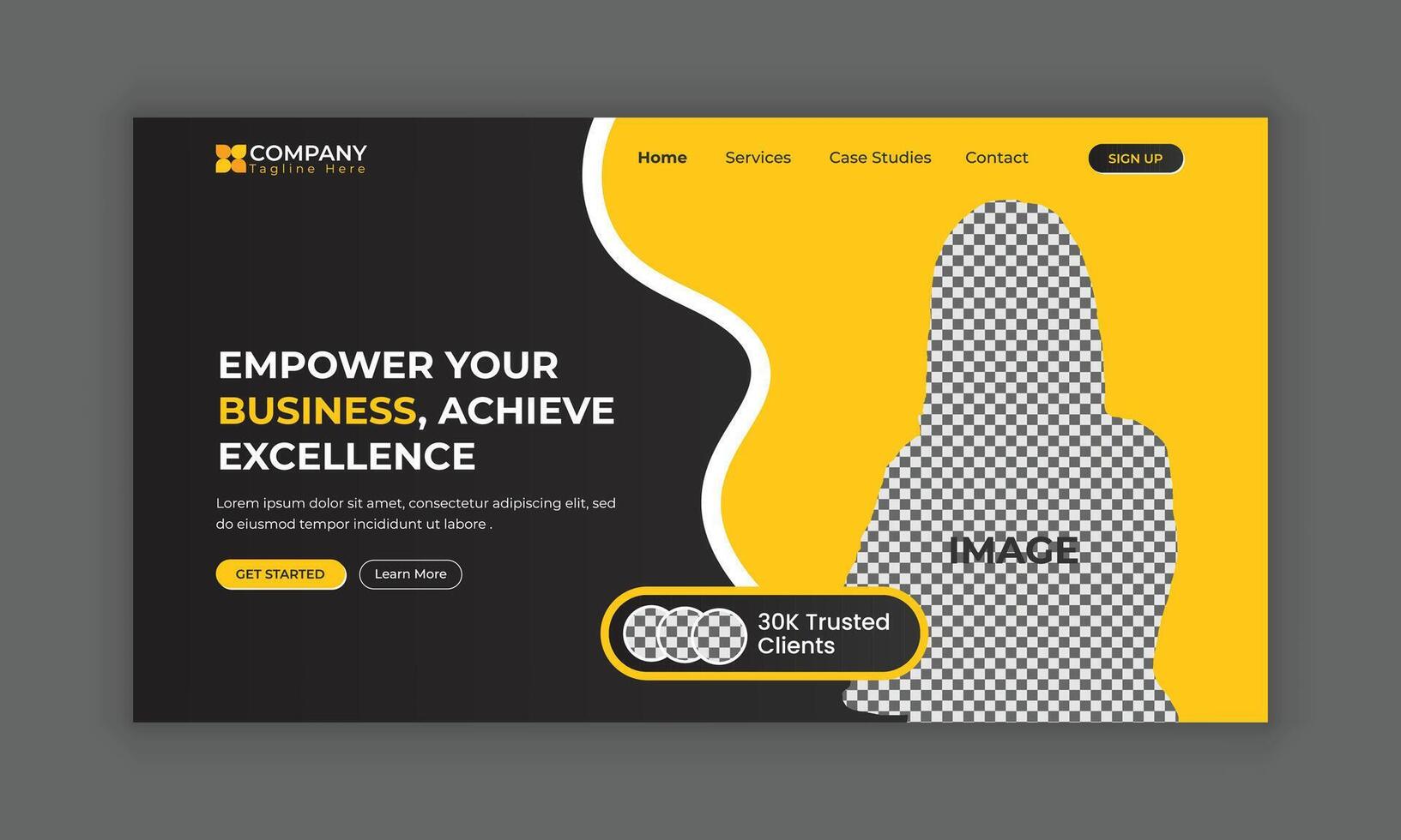 Digital marketing services agency website hero section banner design vector
