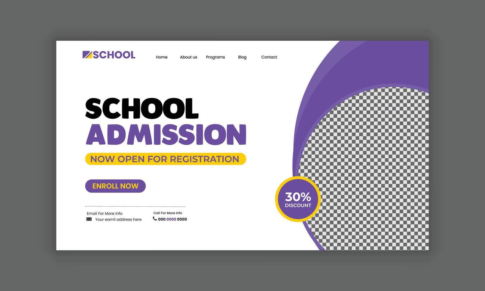 Home page design for school related vector