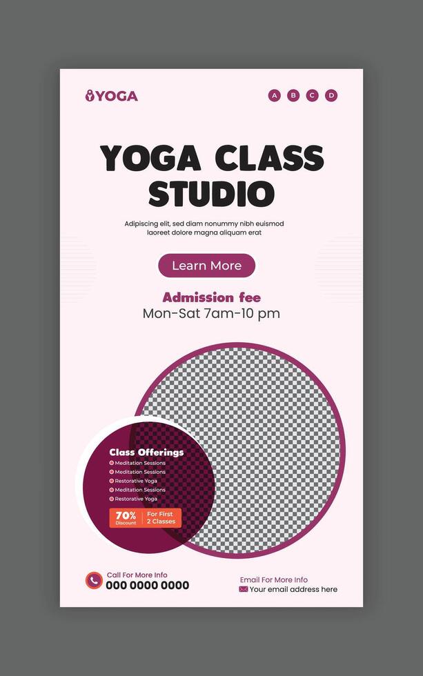 Yoga class service's vatical banner design template vector