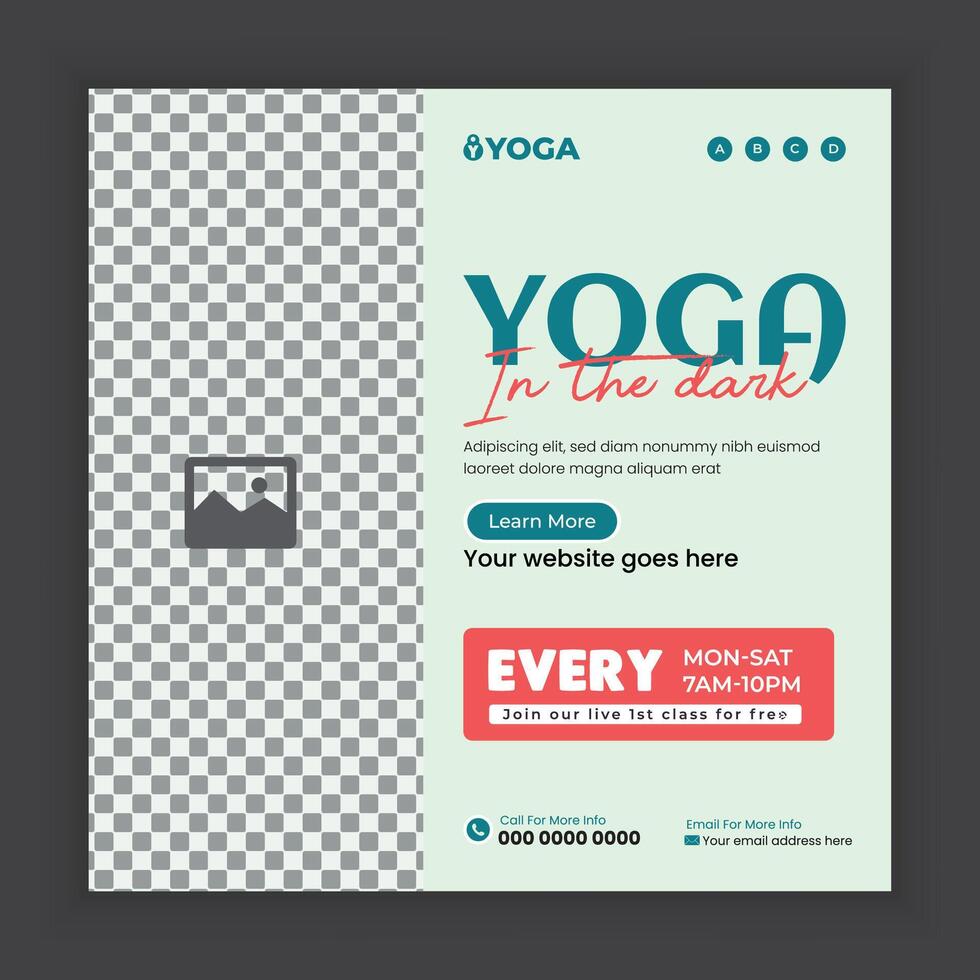 Yoga social media post and web banner template design vector