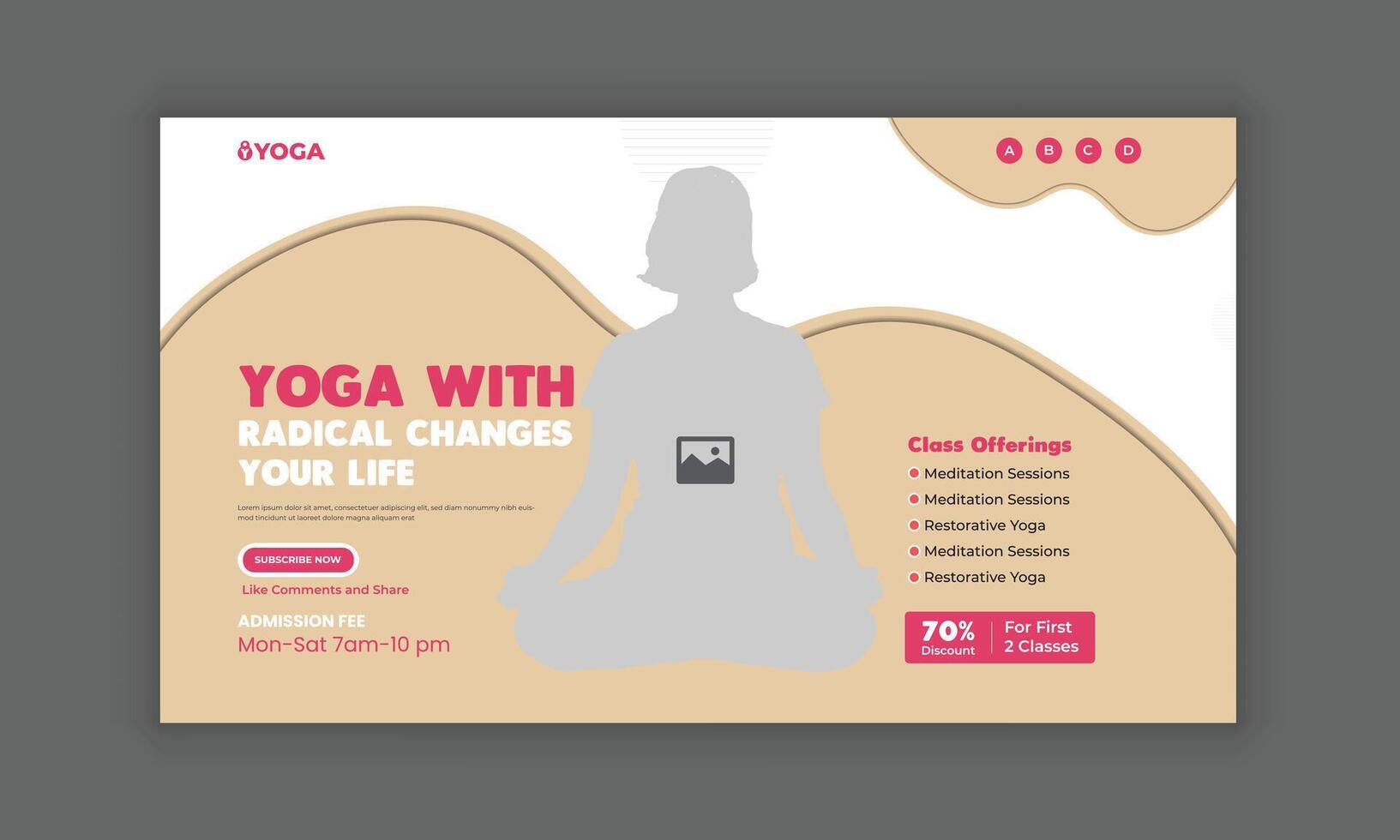 Channel cover Thumbnail design for Yoga Retreats and Spas vector