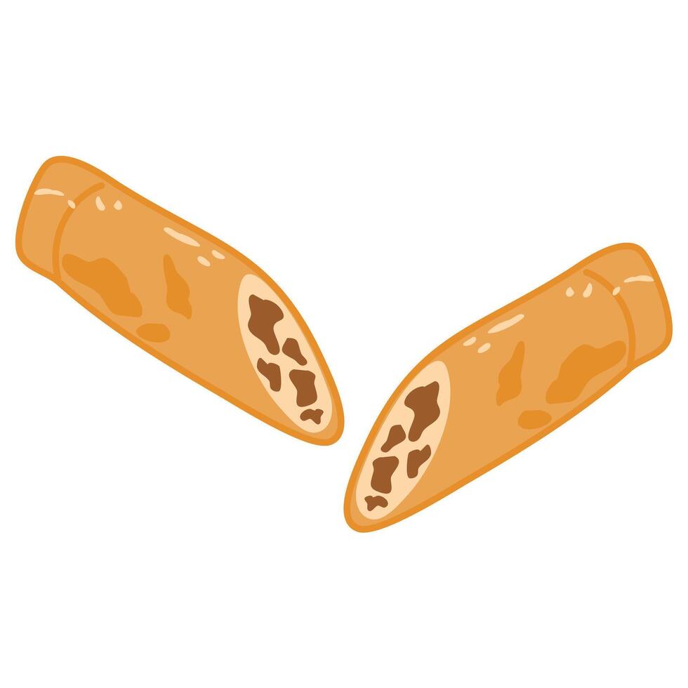 Traditional Filipino Lumpia fried spring rolls vector