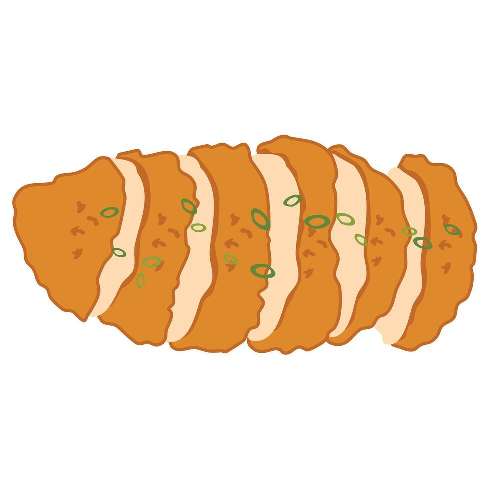 nugget Illustration Japanese Food Chicken Katsu vector