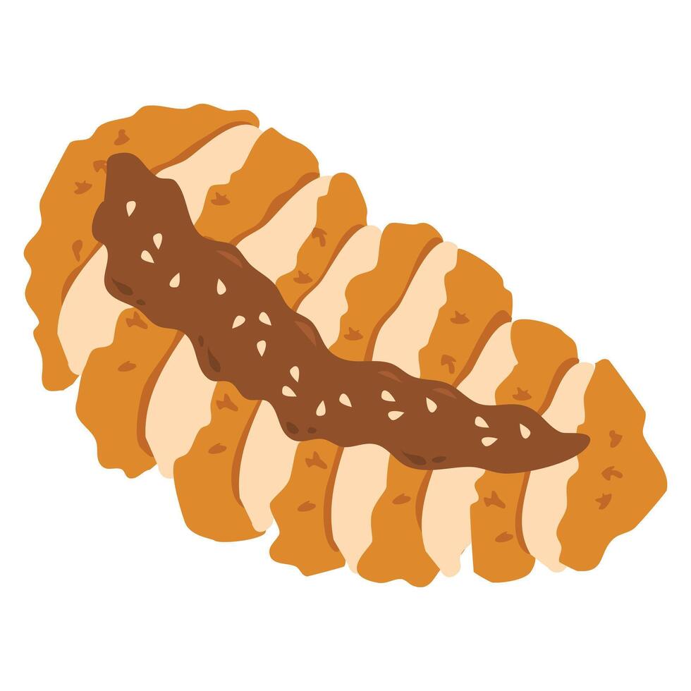 sliced Chicken katsu japanese food vector