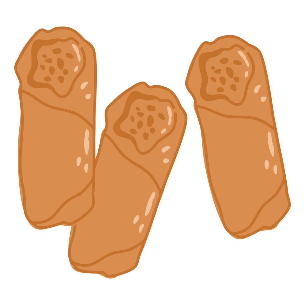 Fried Filipino spring rolls made vegan vector