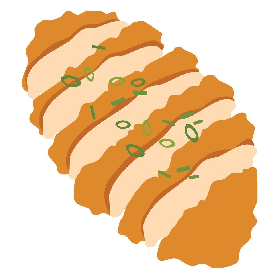 Japanese Food fried Chicken Katsu nuggets vector