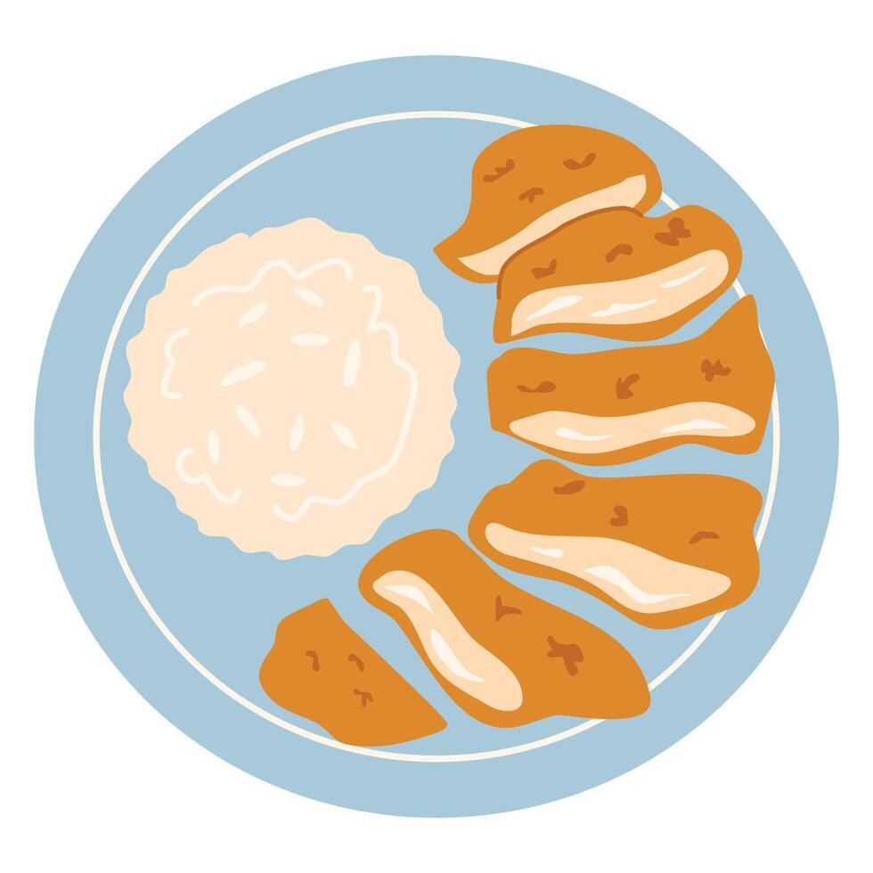 Japanese Chicken Katsu Curry Stew vector