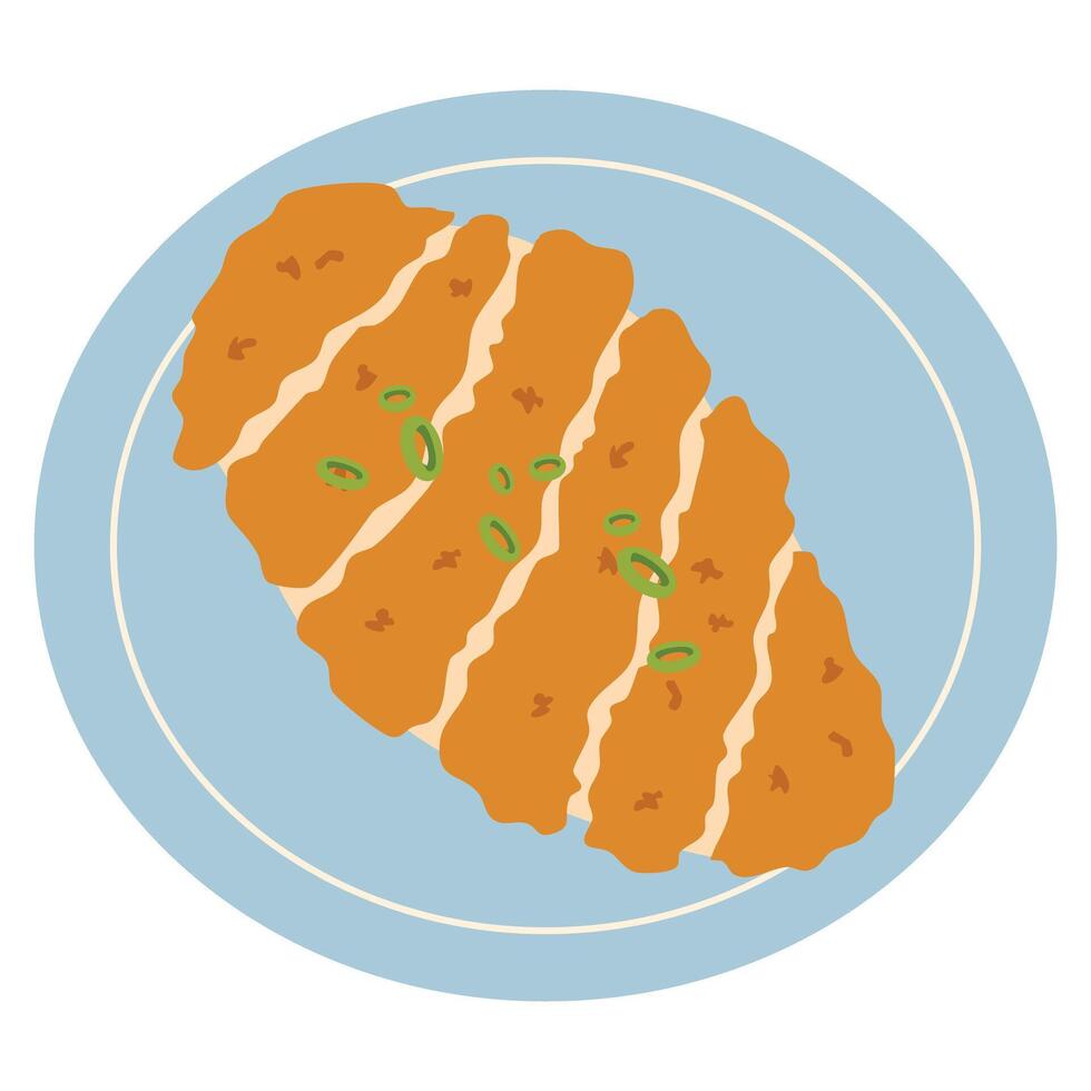 sliced Chicken katsu japanese food design vector