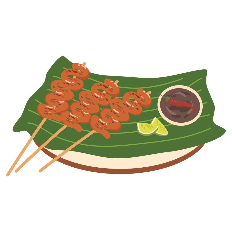 Isaw in Stick Filipino Street Food vector