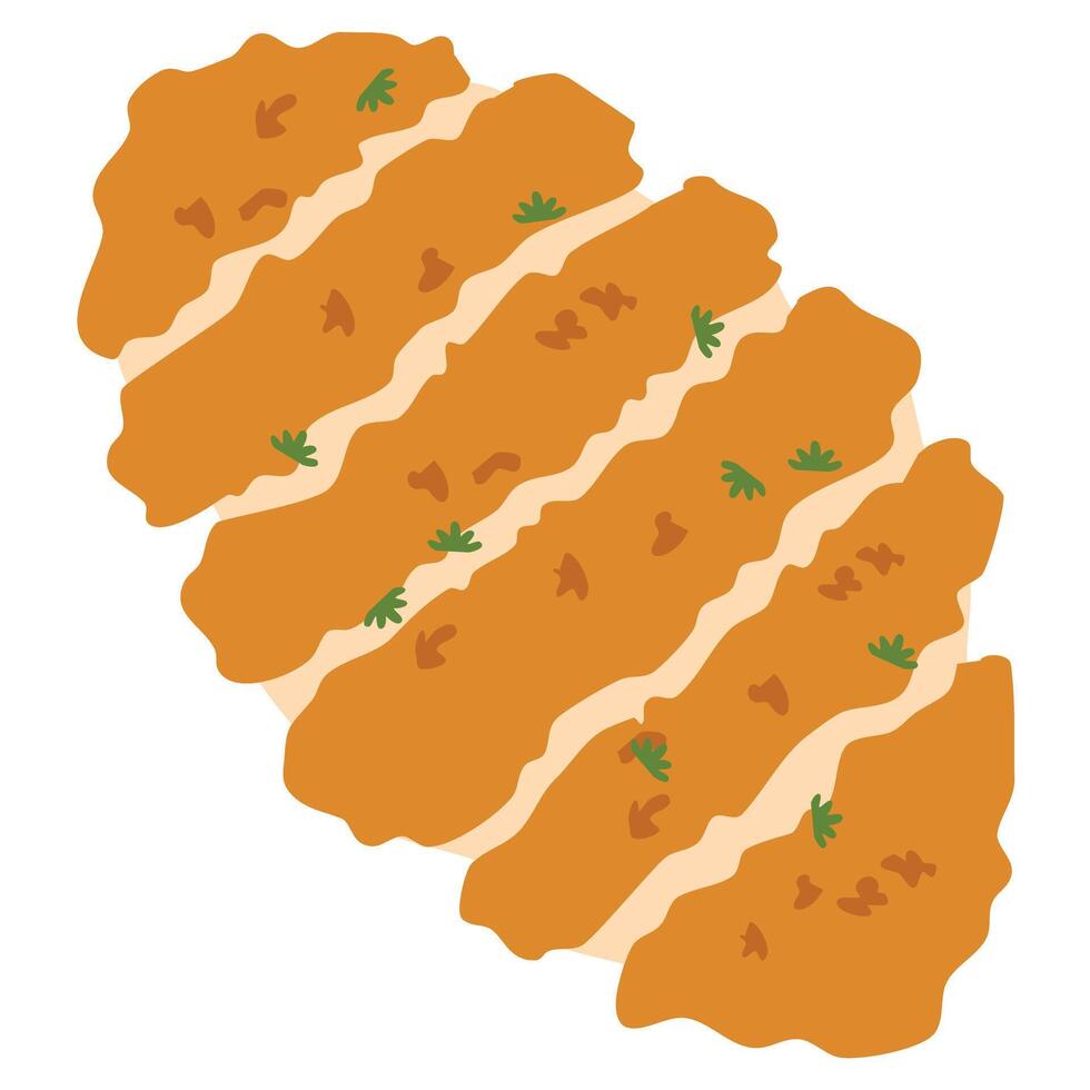 Japanese Food fried Chicken Katsu vector