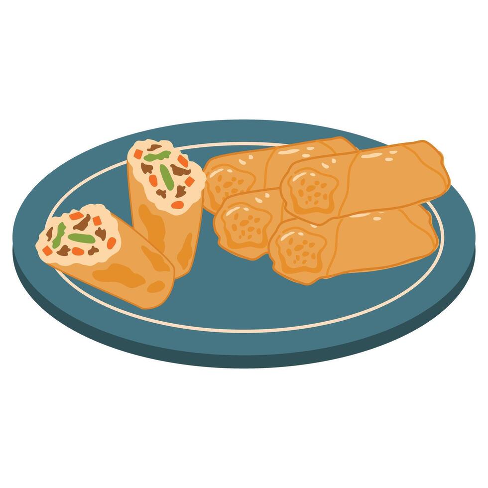 Pinoy Snack Lumpiang Shanghai Illustration vector