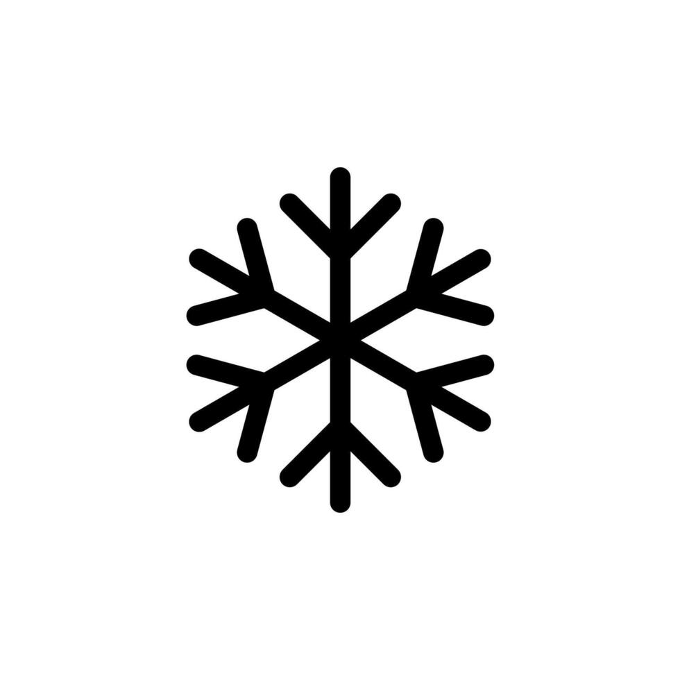 Snowflake outline icon. Symbol of cold, frost, winter weather. vector
