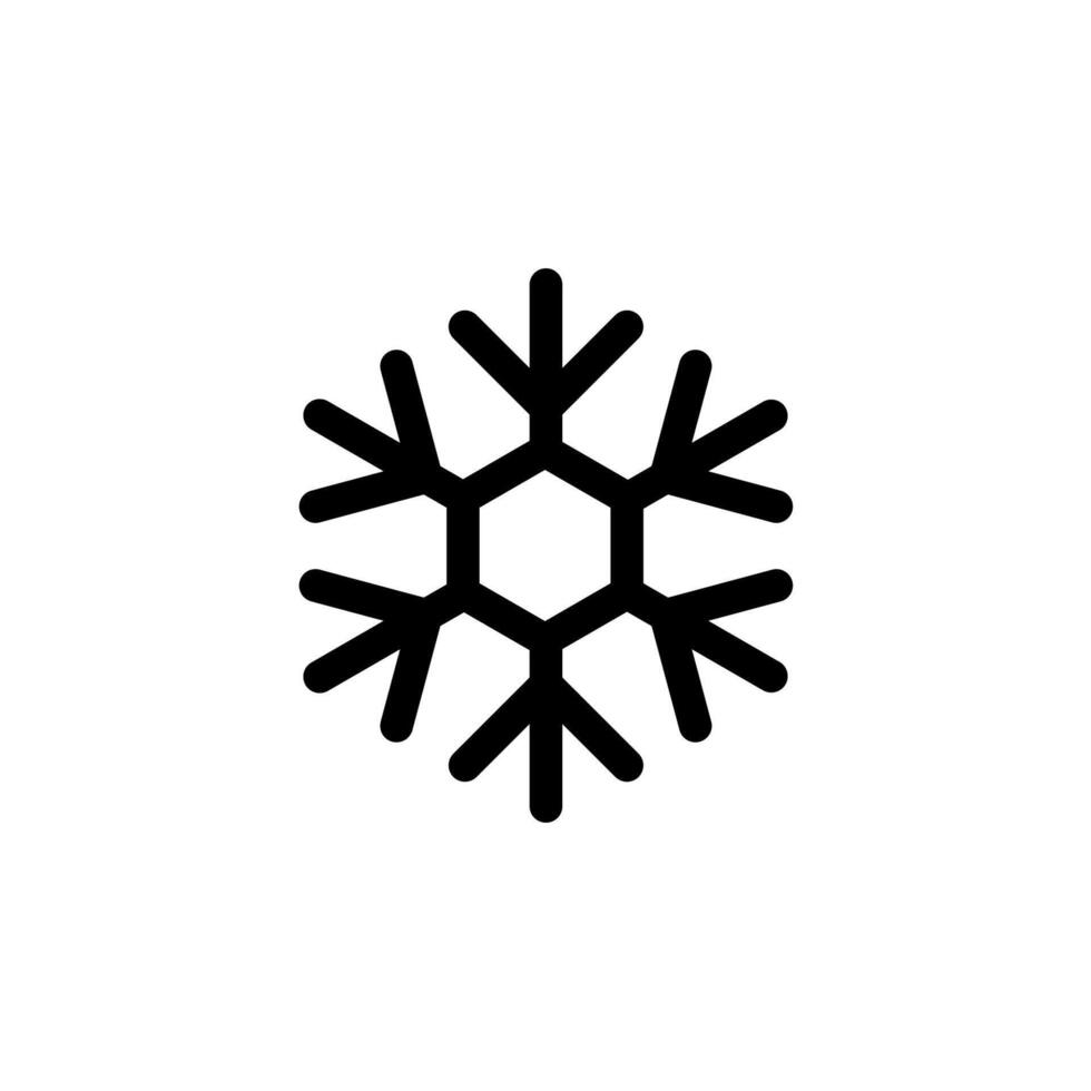 Snowflake simple outline icon. Symbol of cold, frost, winter weather. vector