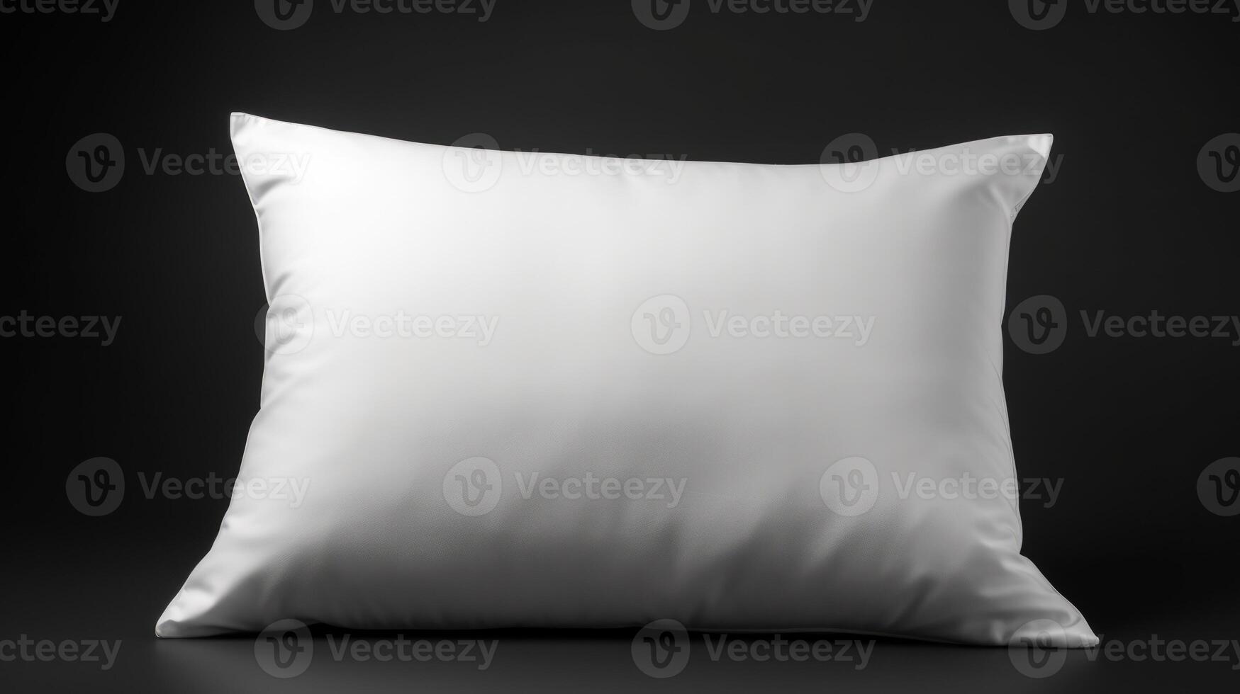 White pillow on black background close up. Neural network photo