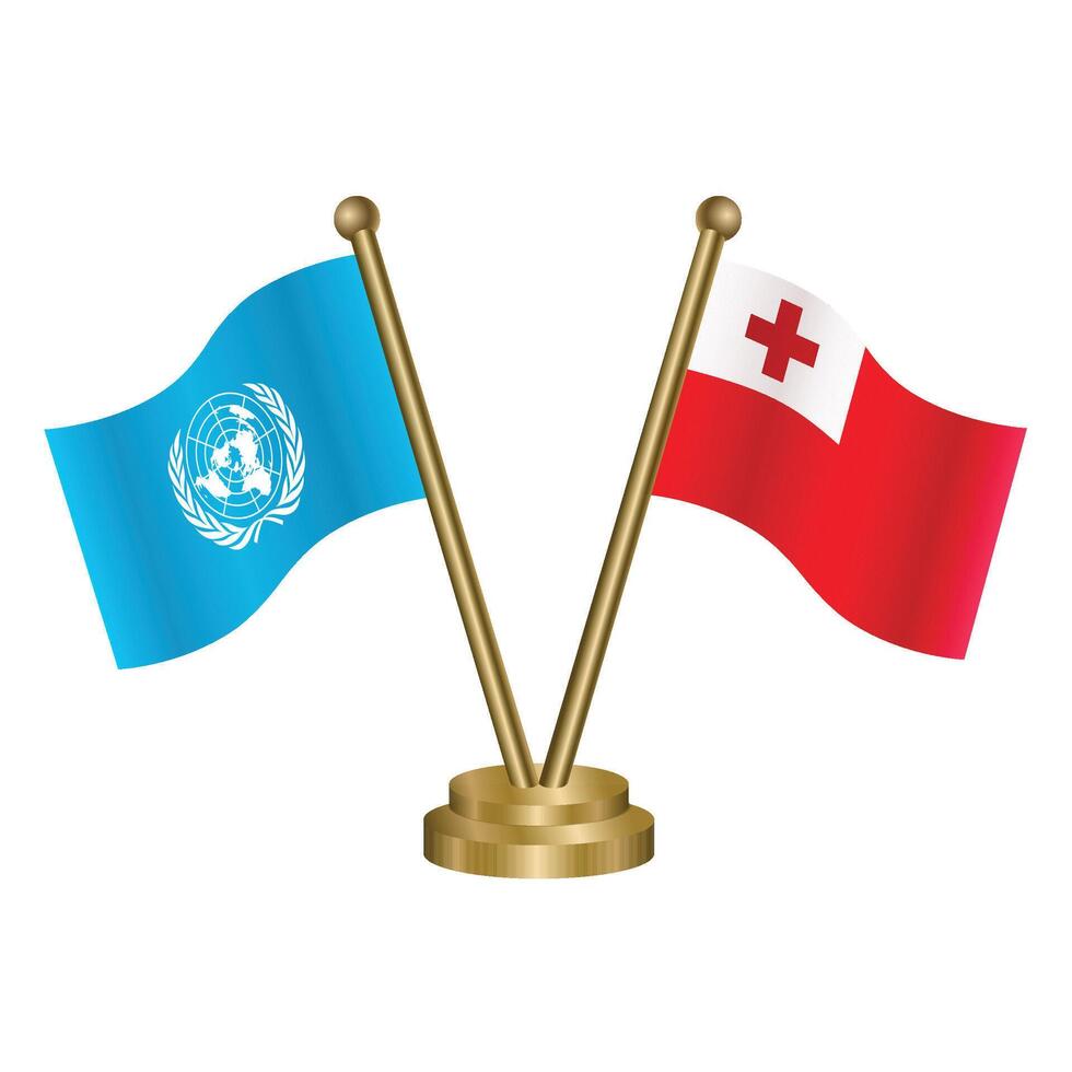 United Nations and Tonga table relation flag. Illustration vector