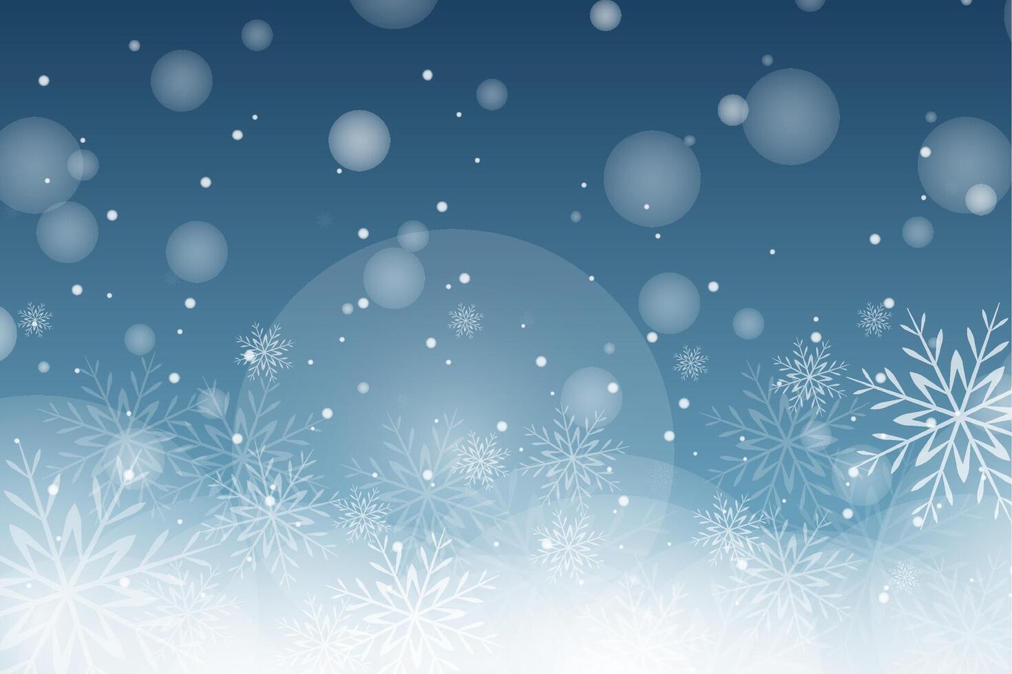Snowflake and bokeh Christmas background design vector