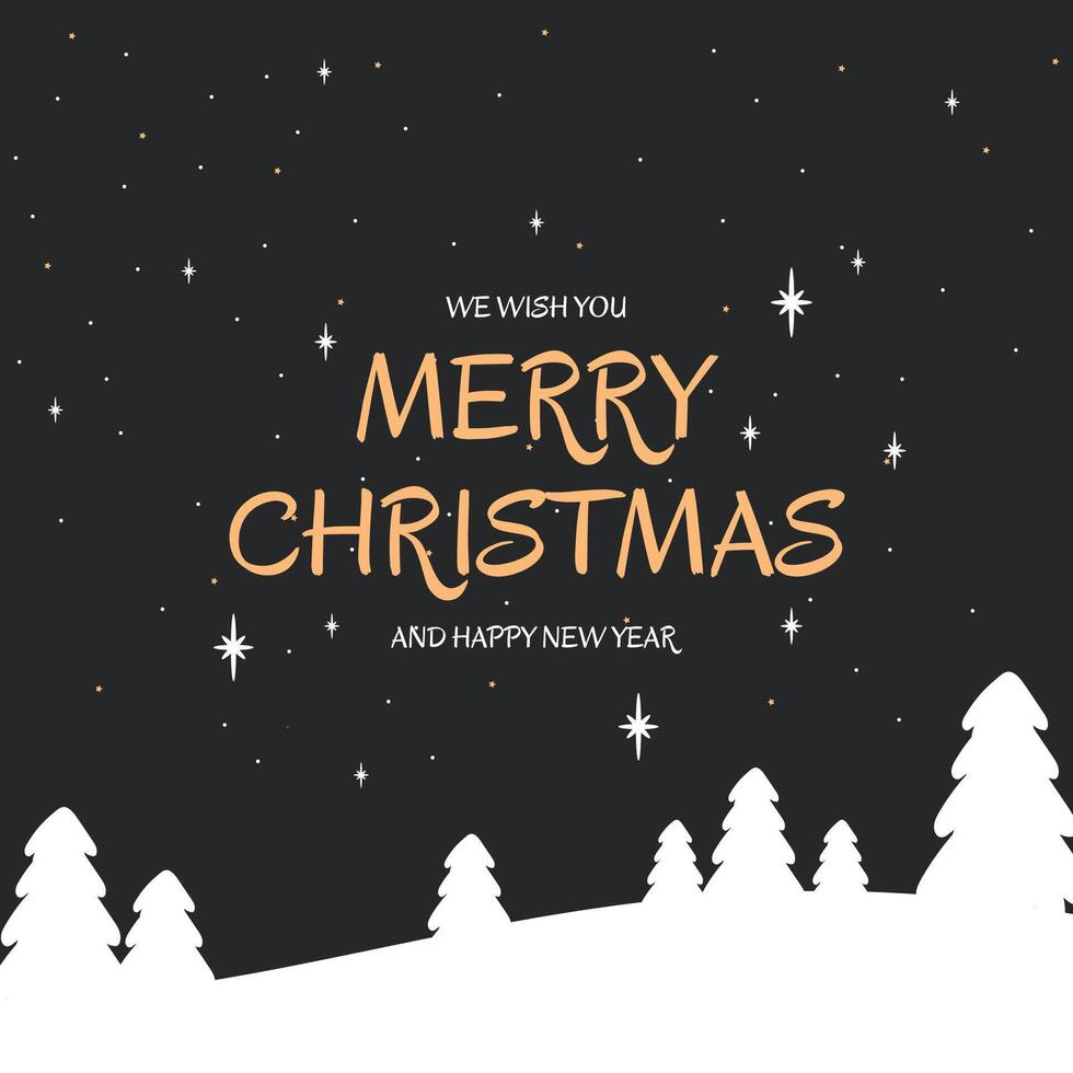 Christmas background with Christmas tree illustration in flat design vector