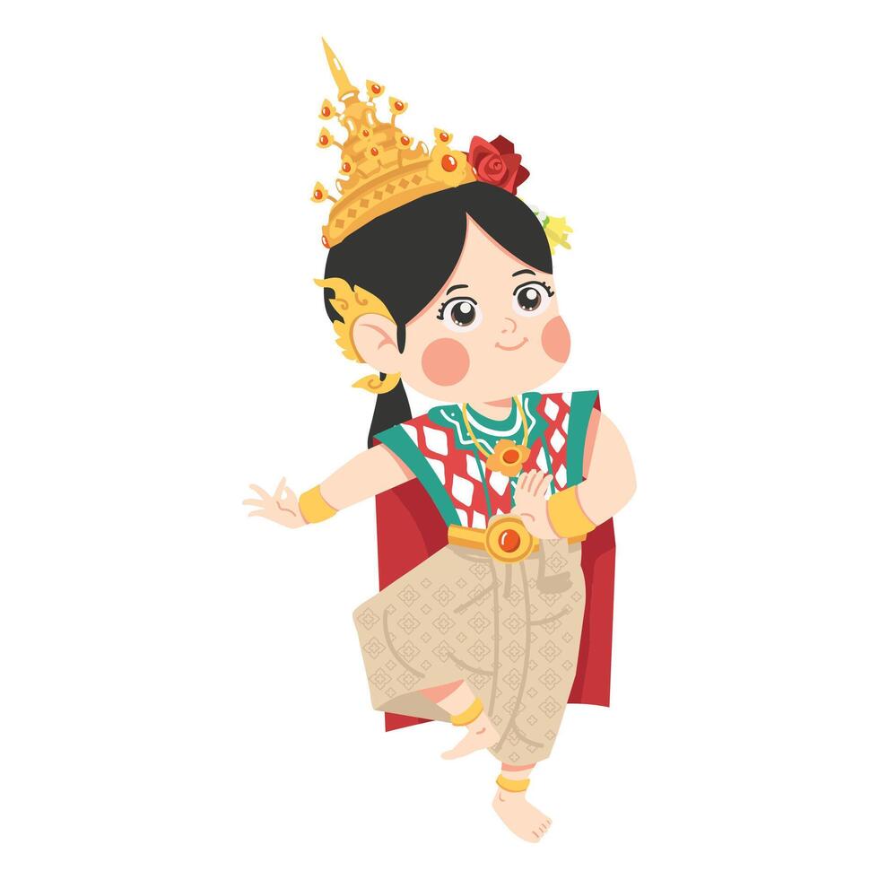 girl dress traditional Thai dancer vector