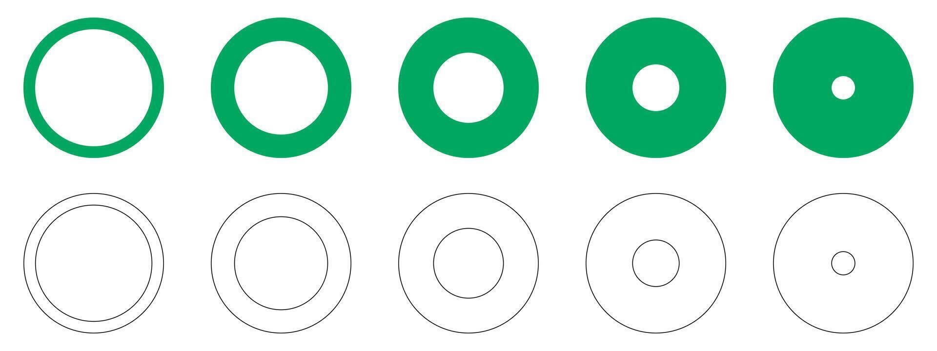 Circle graph education templates. Coaching wheel tool, life balance round blanks. Set of infographic diagrams. Chart progress icons collection. Donut loading charts. Geometric simple design elements. vector
