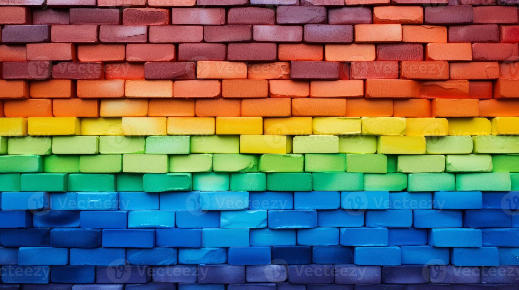 Colorful brick wall abstract background texture. Neural network photo