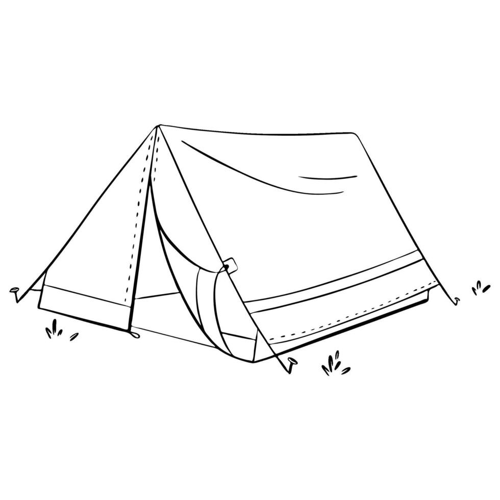 An Elegant and Stylish Camping Tent Illustration Perfect for Exciting Outdoor Adventures vector