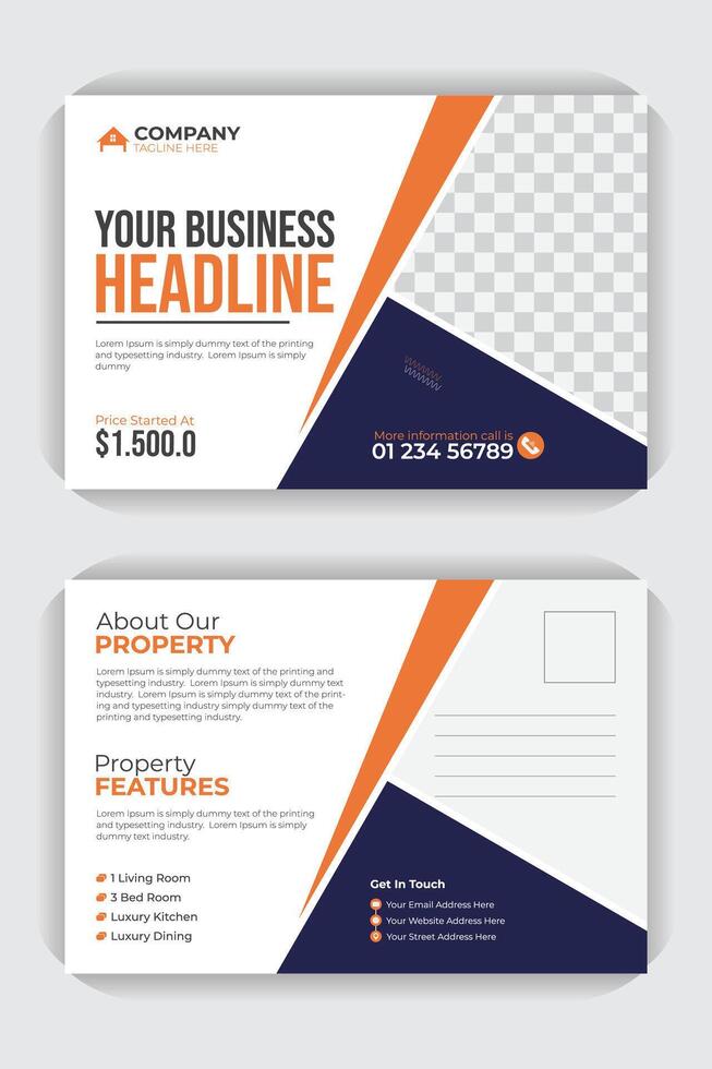 Corporate business postcard or EDDM template professional corporate business postcard design for your business vector