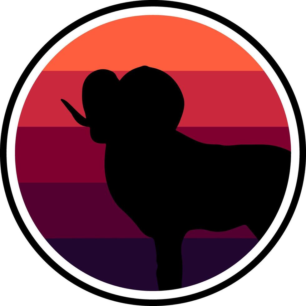 Circle Pin Illustration Sheep vector