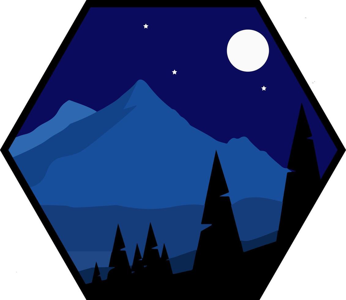 Night Mountain Illustration vector