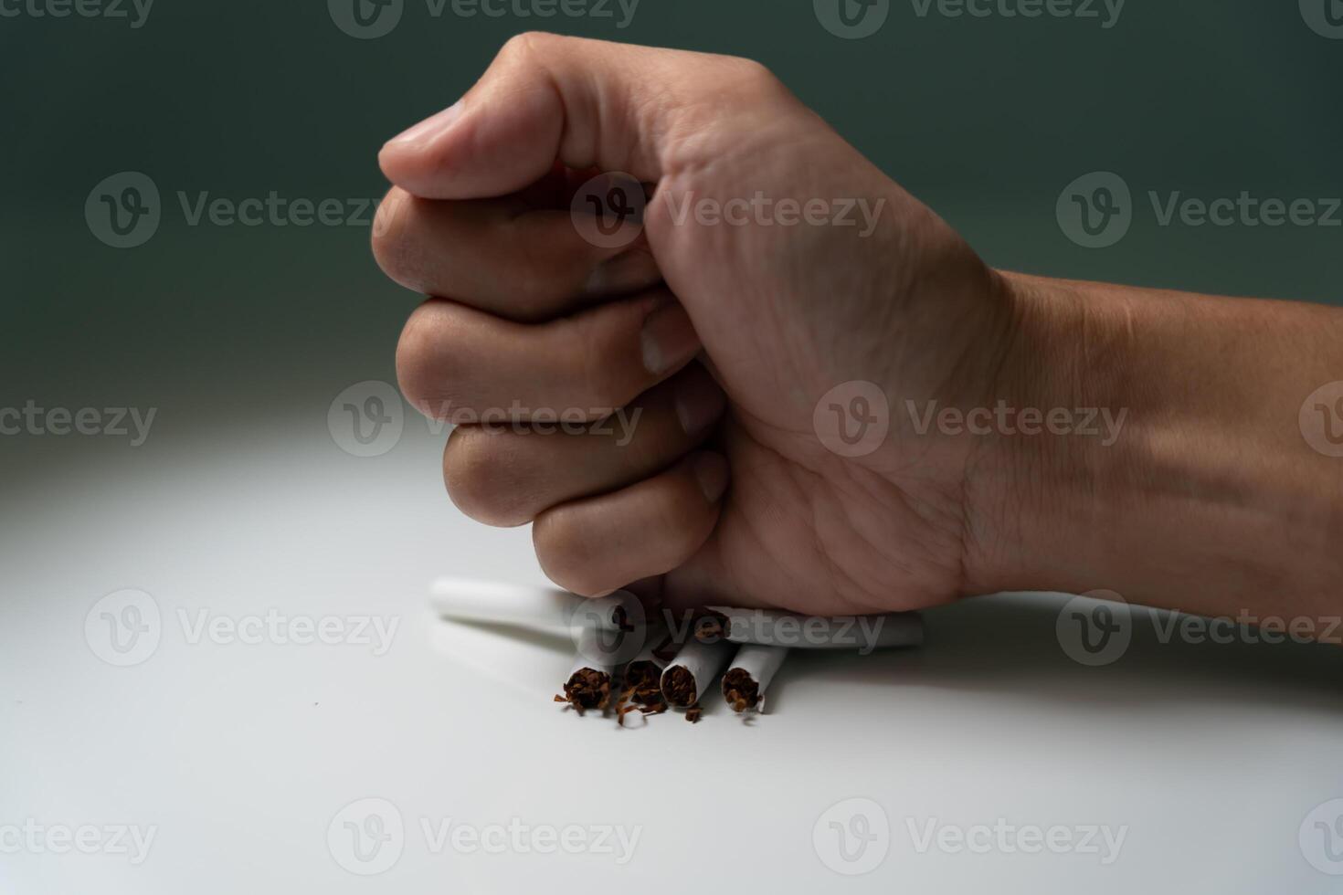 No smoking. Man stop smoke, refuse, reject, break take cigarette, say no. quit smoking for health. world tobacco day. drugs, Lung Cancer, emphysema , Pulmonary disease, narcotic, nicotine effect photo
