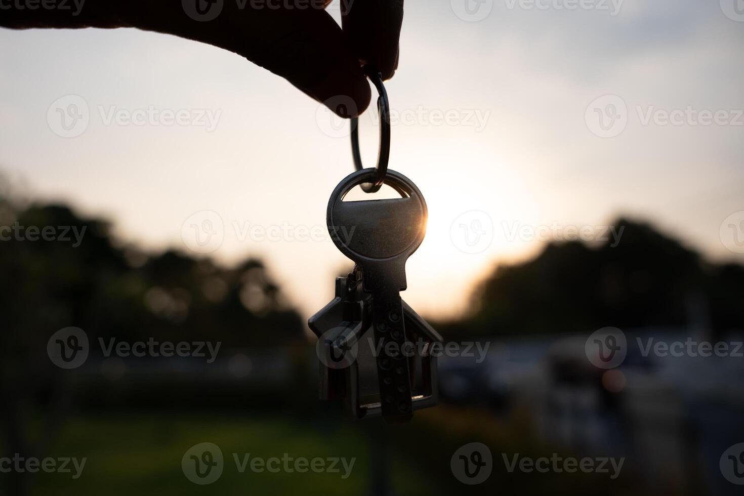 lease, rental and selling home. Real estate agent manager holding key for new owner. rent house, Sales, loan credit financial, insurance, Seller, dealer, installment, buy, sell, move in photo