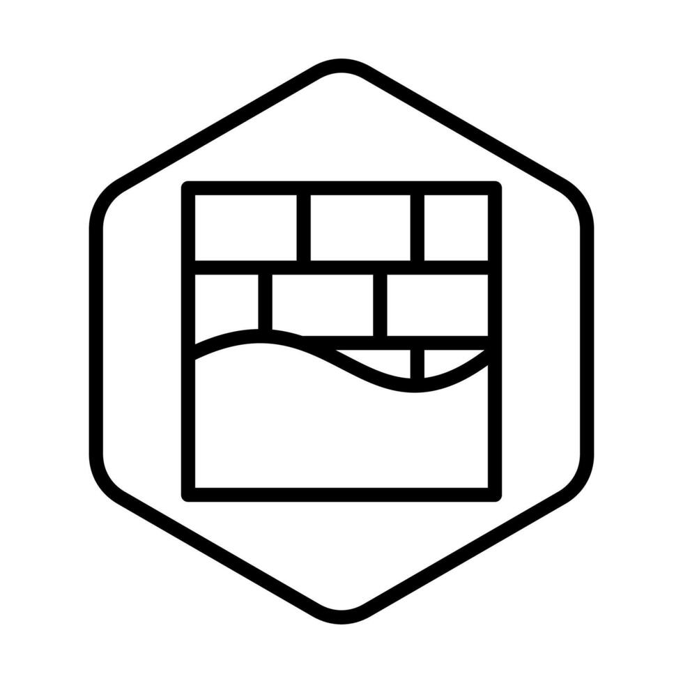 Concrete Block Wall icon line illustration vector