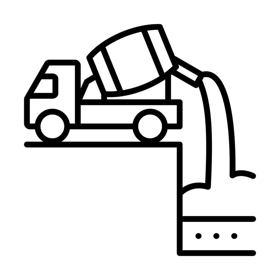 Concrete Pouring icon line illustration vector